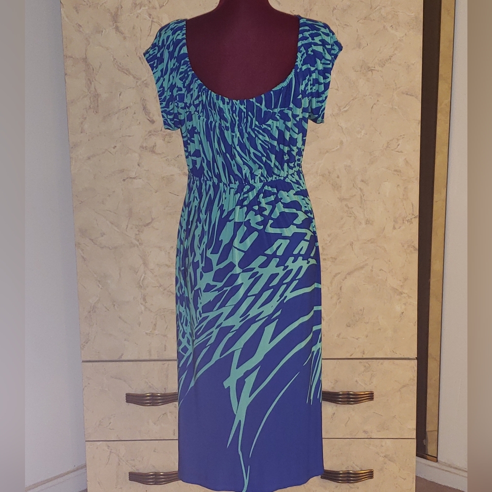 Royal Blue/Turquoise Women's Dress by Glamour - Picture 2 of 6